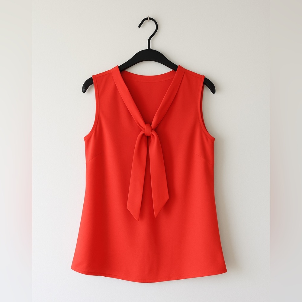 Elegant Red Sleeveless Blouse